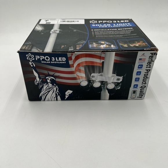 PPQ Solar Flag Pole Light - Solar Powered Spotlight with Flagpole Attachment, - Picture 4 of 4